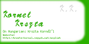 kornel krszta business card